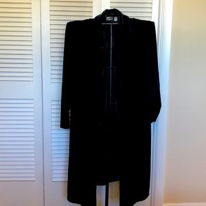 Chico’s size 3 black velvet open long jacket